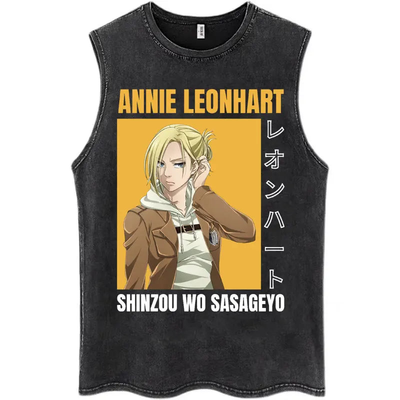 Anime Attack on Titan - Washed Vintage T-Shirt