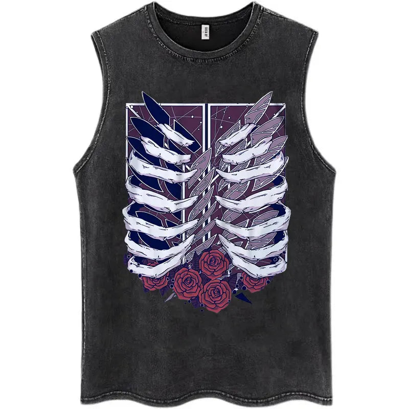 Anime Attack on Titan - Washed Vintage T-Shirt