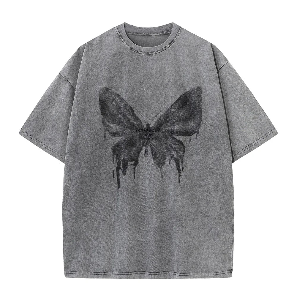 Butterfly Print - Vintage Washed T-Shirts
