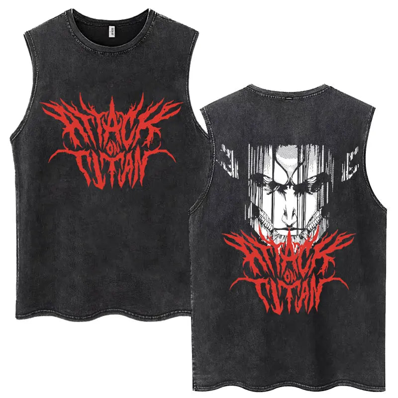 Anime Attack on Titan - Washed Vintage T-Shirt