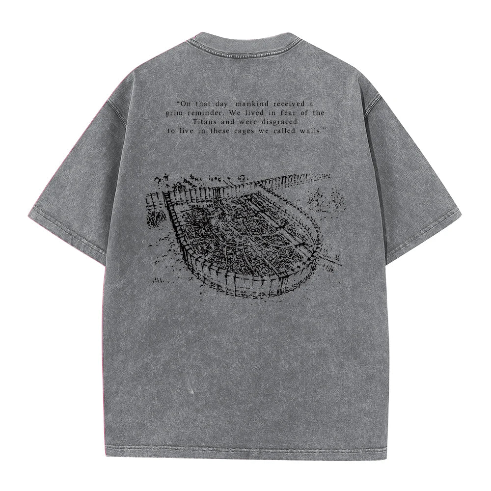 Attack on Titan Anime - Vintage Washed T-Shirts