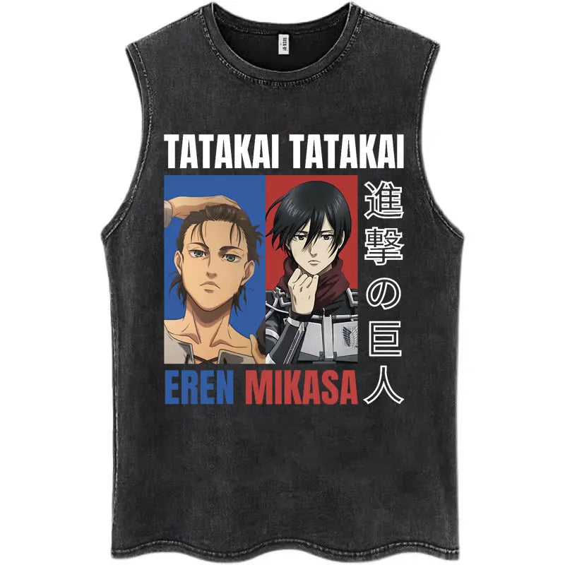 Anime Attack on Titan - Washed Vintage T-Shirt