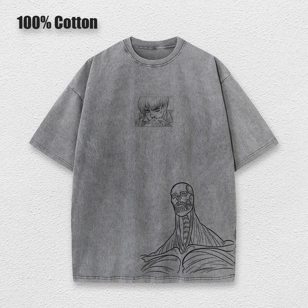 Attack on Titan Anime - Vintage Washed T-Shirts