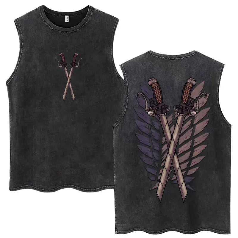 Anime Attack on Titan - Washed Vintage T-Shirt