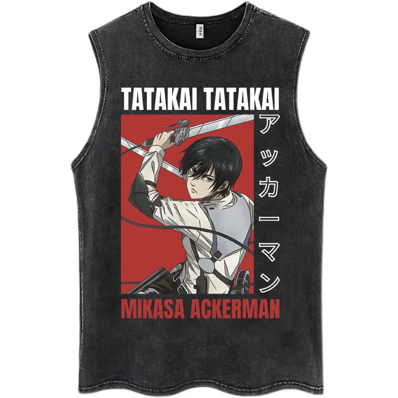 Anime Attack on Titan - Washed Vintage T-Shirt