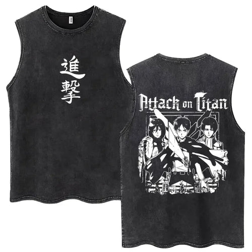 Anime Attack on Titan - Washed Vintage T-Shirt