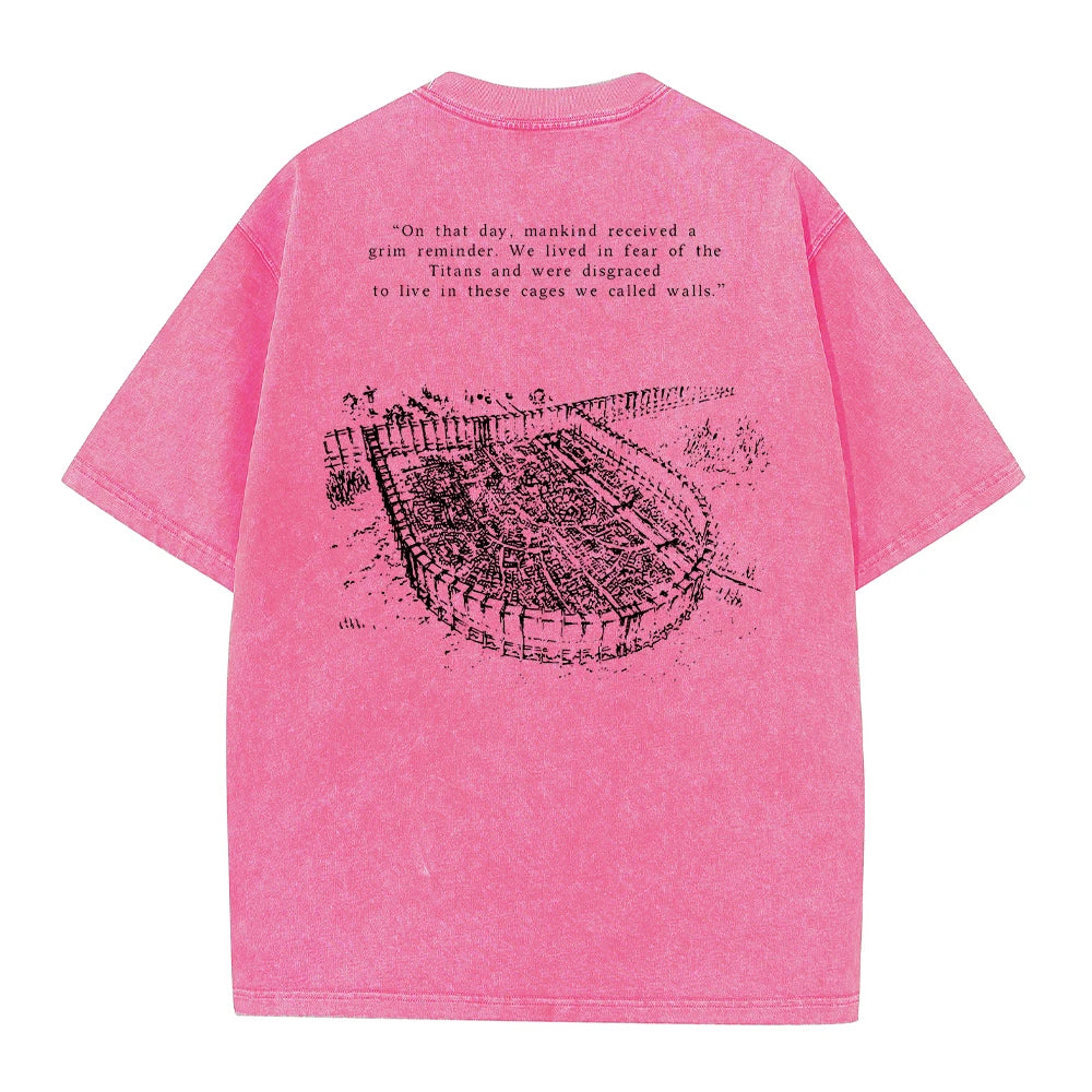 Attack on Titan Anime - Vintage Washed T-Shirts