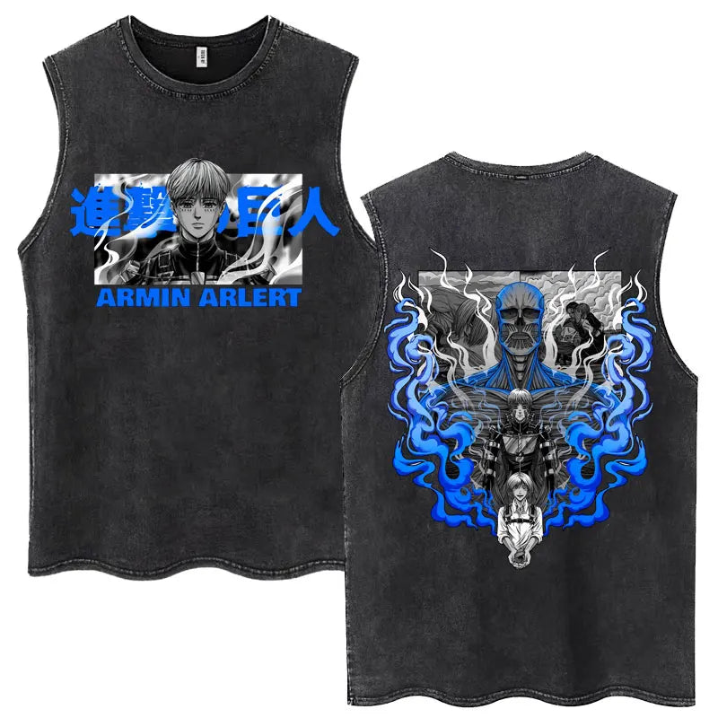 Anime Attack on Titan - Washed Vintage T-Shirt