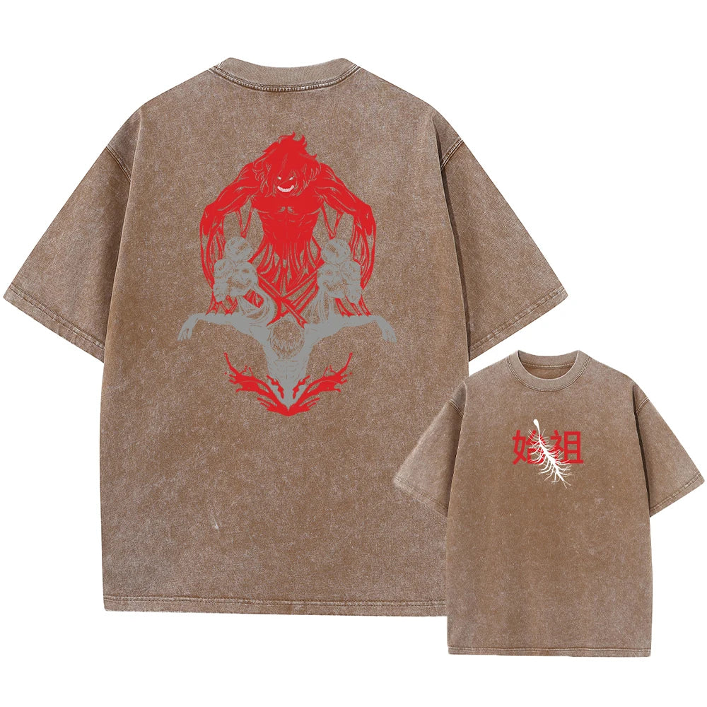 Attack on Titan Anime - Vintage Washed T-Shirts