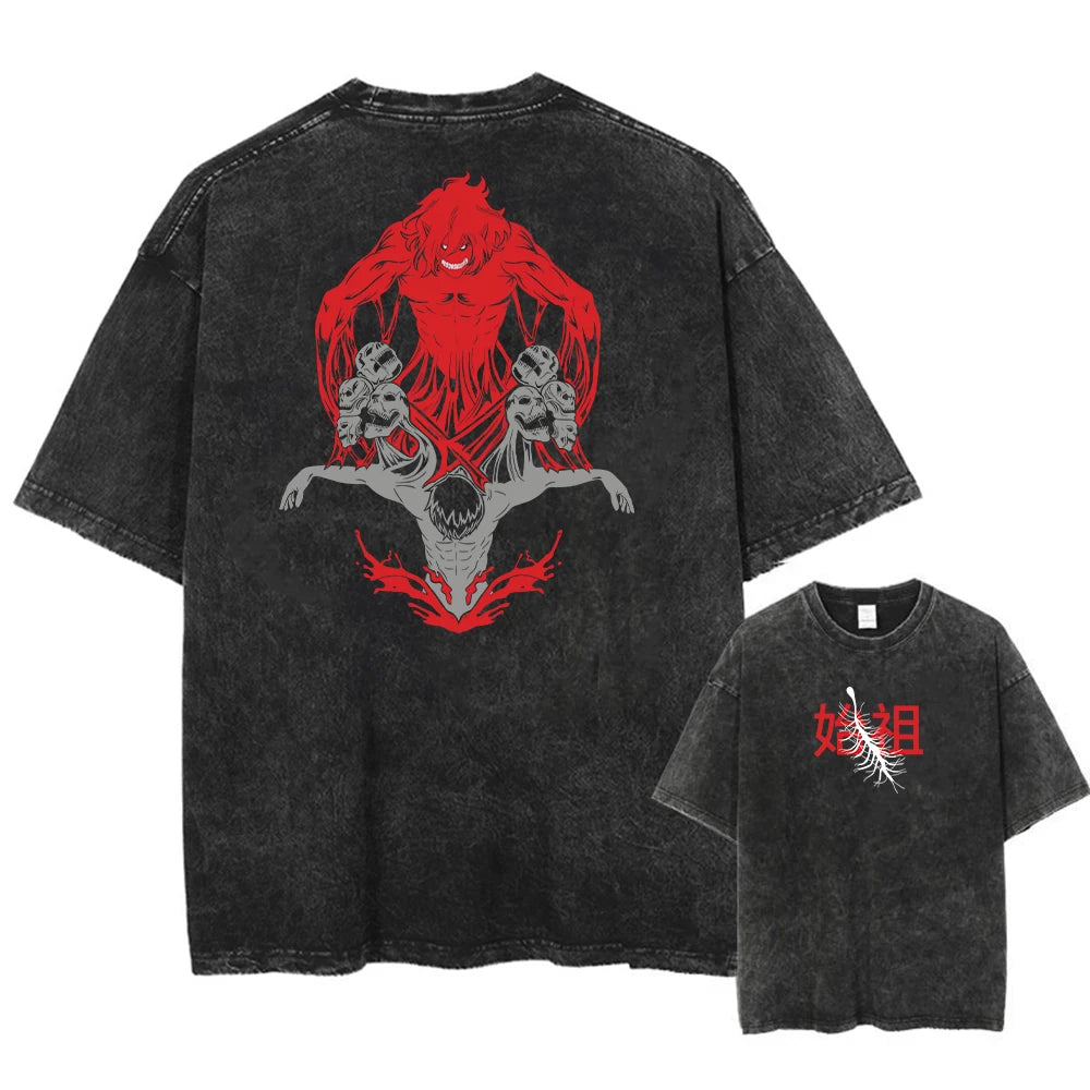 Attack on Titan Anime - Vintage Washed T-Shirts