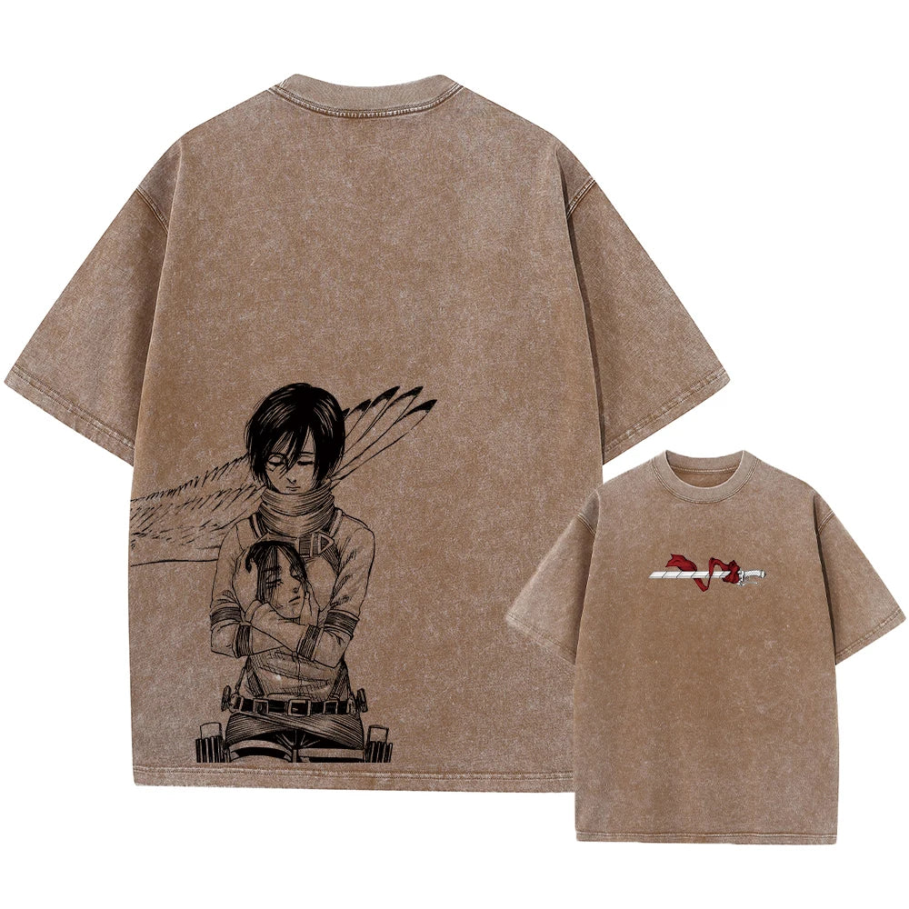 Attack on Titan Anime - Vintage Washed T-Shirts