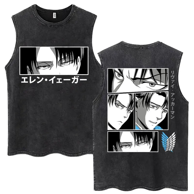 Anime Attack on Titan - Washed Vintage T-Shirt