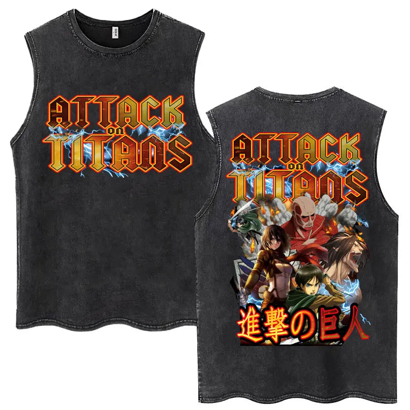 Anime Attack on Titan - Washed Vintage T-Shirt
