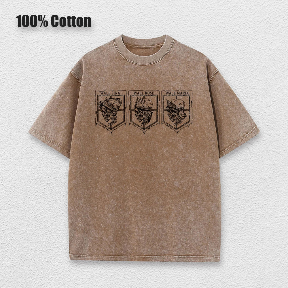 Attack on Titan Anime - Vintage Washed T-Shirts