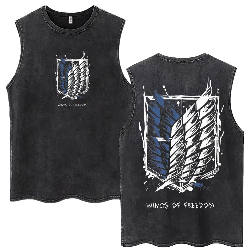 Anime Attack on Titan - Washed Vintage T-Shirt