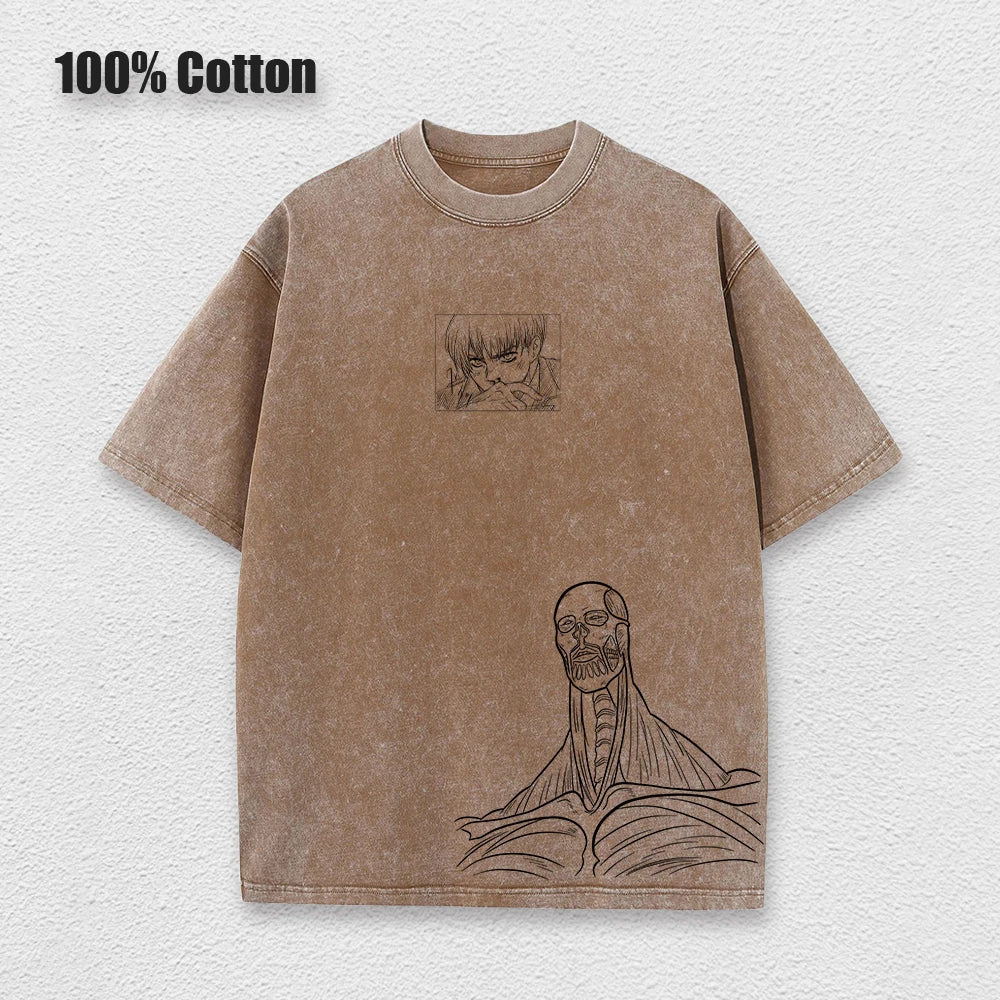 Attack on Titan Anime - Vintage Washed T-Shirts