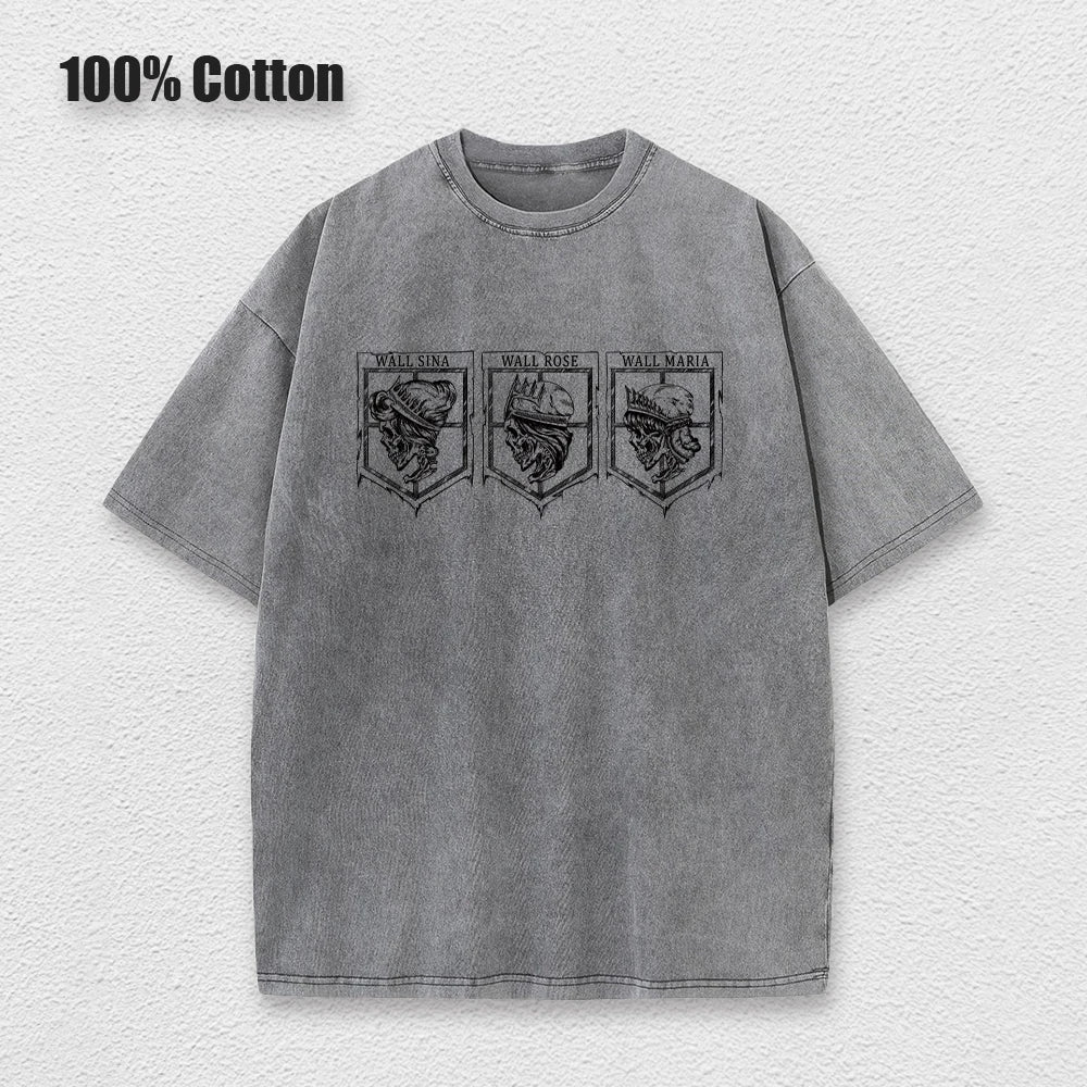Attack on Titan Anime - Vintage Washed T-Shirts